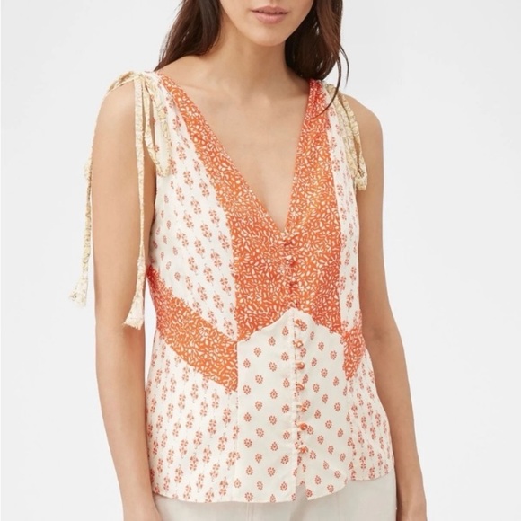 NEW $295 Rebecca Taylor Sleeveless Block Mix Tank Size Small - Picture 2 of 6